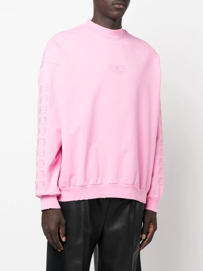 Shop Balenciaga Bb Paris Icon Sweatshirt In Pink