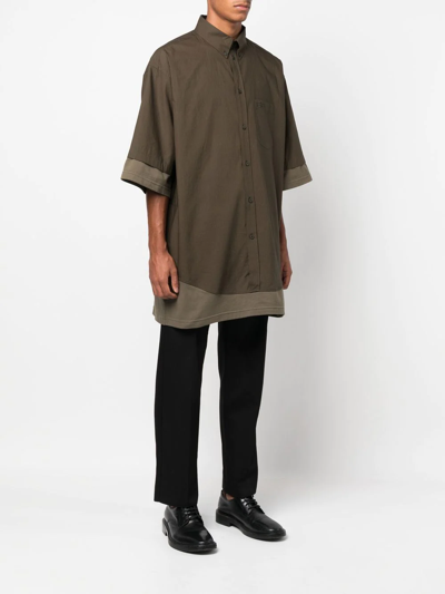 Shop Balenciaga Bb Icon Short-sleeve Shirt In Green