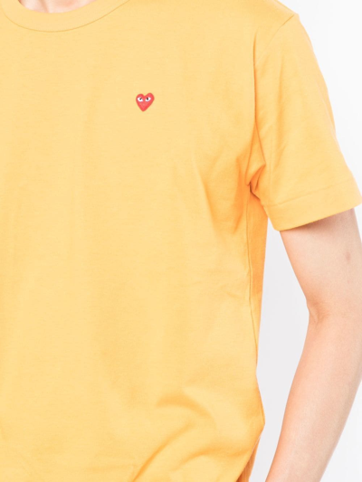 Shop Comme Des Garçons Play Crew-neck T-shirt In Yellow