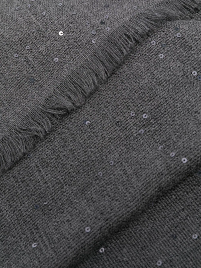 Brunello Cucinelli Sequin-embellished Scarf In Grey