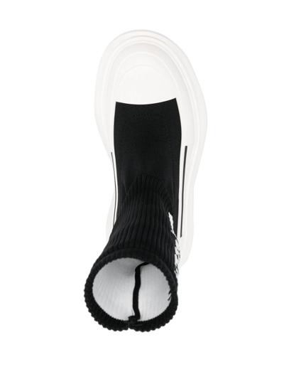 Alexander Mcqueen Tread Slick Graffiti Pull-on Boot Sneakers In Black
