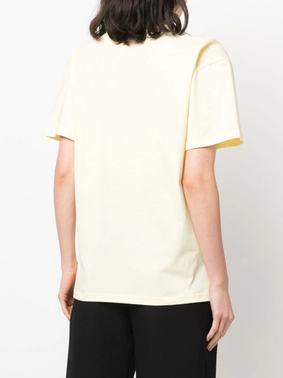 Shop Jw Anderson Embroidered-logo T-shirt In Yellow