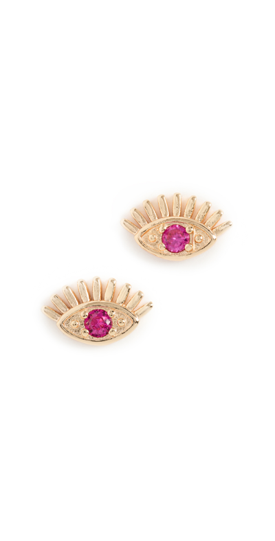 Shop Alexa Leigh Eyelash Studs In Pink