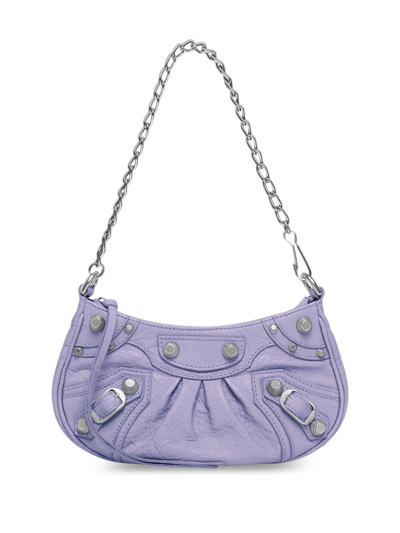 Shop Balenciaga Le Cagole Mini Shoulder Bag In Purple