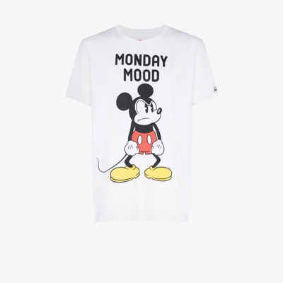 Shop Mc2 Saint Barth White Mickey Printed Cotton T-shirt