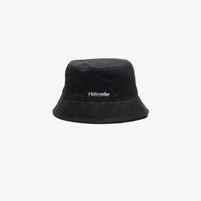 Shop Holzweiler Black Pafe Logo Cotton Bucket Hat