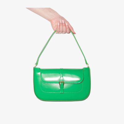 Shop By Far Green Miranda Patent Leather Shoulder Bag