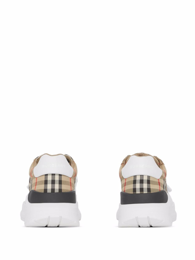 Burberry Check Fabric Sneakers In White