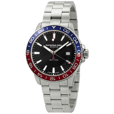 Shop Raymond Weil Tango Black Dial Pepsi Bezel Men's Watch 8280-st3-20001 In Red   / Black / Blue