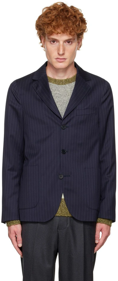 Shop Officine Generale Gray Marco Sweater In Ecru/khaki/grey/blue