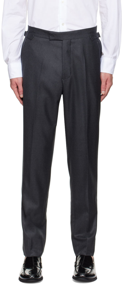 Shop Officine Generale Gray Howard Trousers In Dark Grey