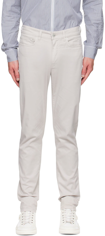 Shop Dunhill Gray Cotton Trousers In 70 Pale Grey