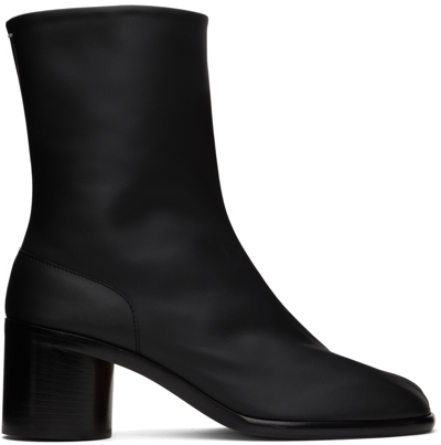 Shop Maison Margiela Black Leather Tabi Boots In T8013 Black