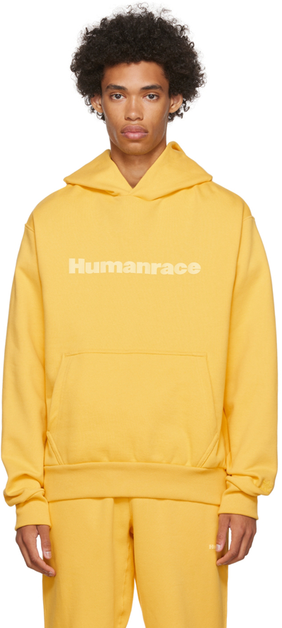 Shop Adidas X Humanrace By Pharrell Williams Yellow Humanrace Basics Hoodie In Bold Gold