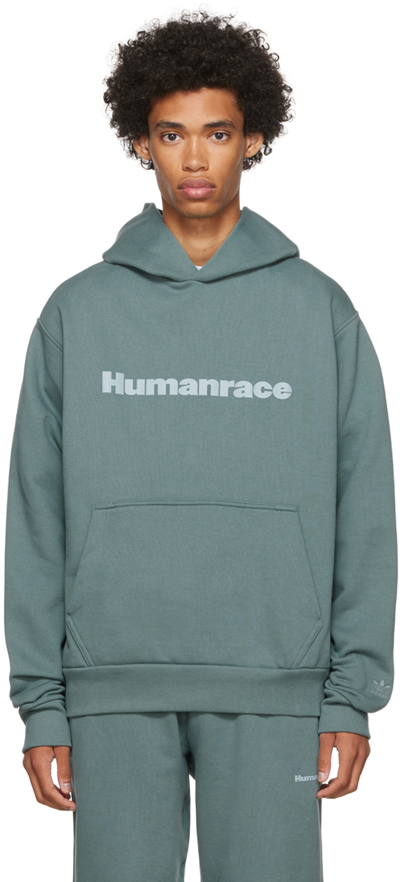 Shop Adidas X Humanrace By Pharrell Williams Green Humanrace Basics Hoodie In Hazy Emerald