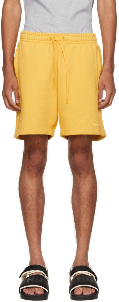 Shop Adidas X Humanrace By Pharrell Williams Yellow Humanrace Basics Shorts In Bold Gold