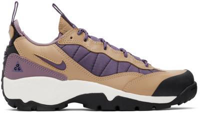 acg air mada rubber trimmed leather and mesh hiking sneakers