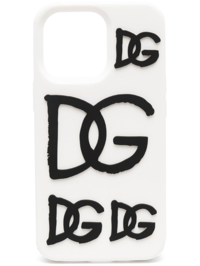 Shop Dolce & Gabbana Cover For Iphone 13 Pro With Print In White