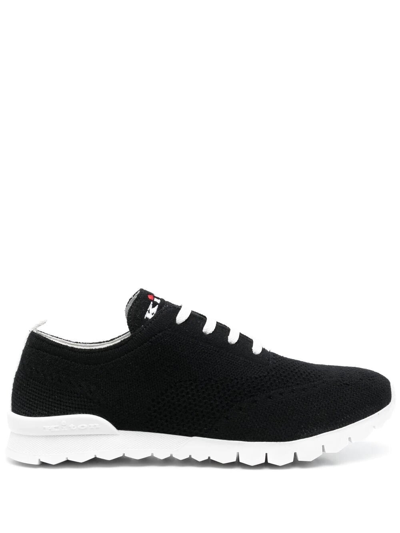 Shop Kiton Embroidered-logo Low Top Trainers In Black