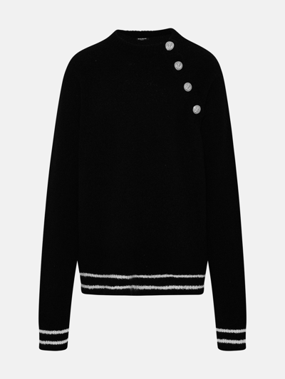Shop Balmain Cashmere Blend Sweater In Black