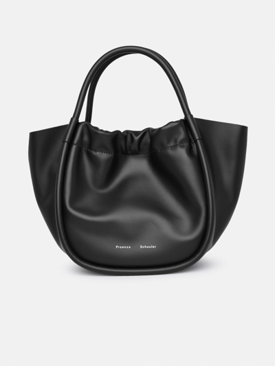 Shop Proenza Schouler Leather Ruched Bag In Black
