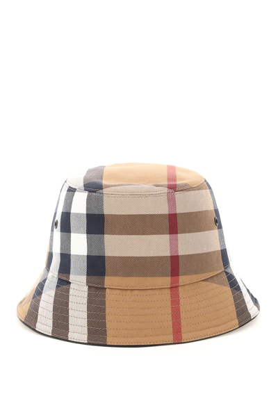 Shop Burberry Canvas Check Bucket Hat In Mixed Colours