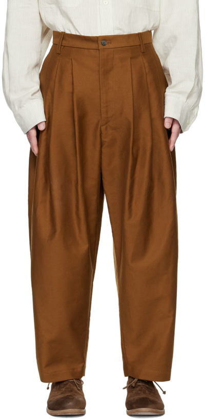 Shop Hed Mayner Ssense Exclusive Brown Trousers In Copper