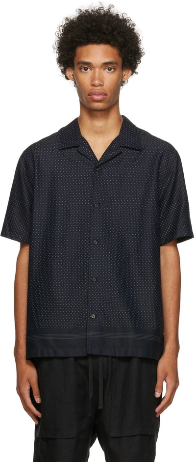 Shop Vince Navy Border Shirt In Coastal-403cbl