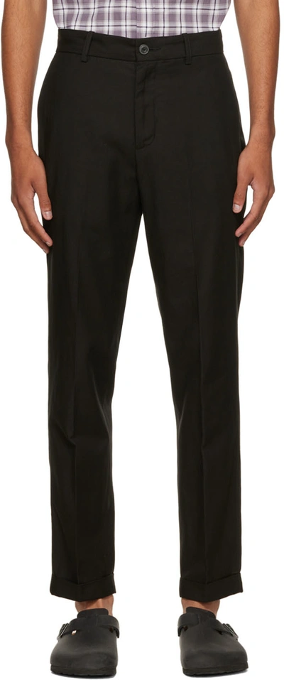 Shop Vince Black Tapered Trousers In Black-001blk