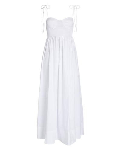 Shop Staud Landry Shoulder-tie Maxi Dress In White