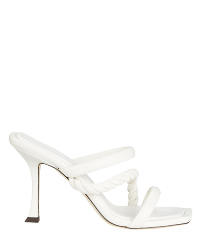 Shop Jimmy Choo Diosa 90 Leather Mules In White