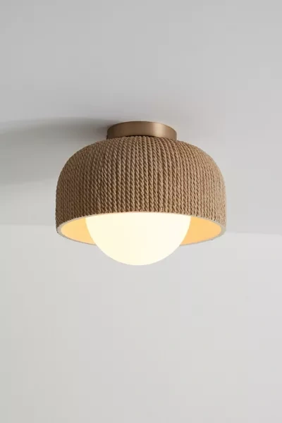 Shop Urban Outfitters Martie Flush Mount Light In Taupe At