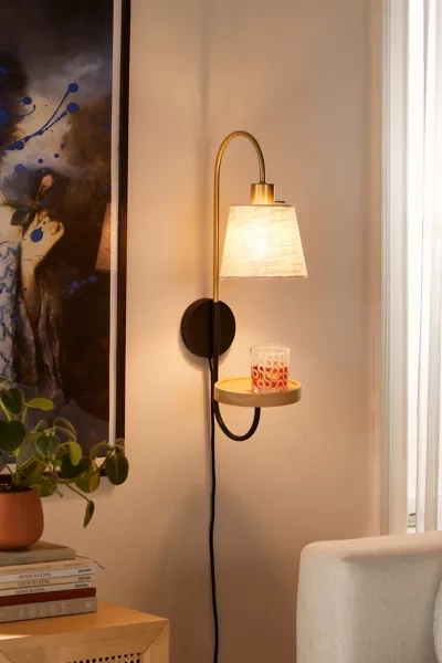 Shop Urban Outfitters Miller Side Table Sconce In Black At