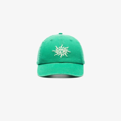 Shop Holzweiler Green Sonnet Logo Organic Cotton Baseball Cap