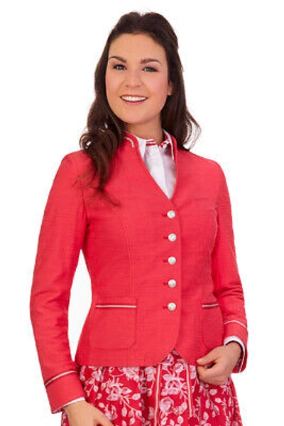 Pre-owned Steinbock Boss Steinbock Trachtenjacke Damen Blazer Janker Leonie Rot Stehkragen Elegant 34-52