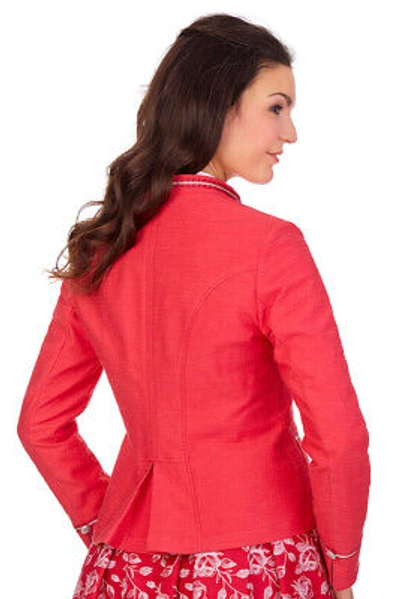 Pre-owned Steinbock Boss Steinbock Trachtenjacke Damen Blazer Janker Leonie Rot Stehkragen Elegant 34-52