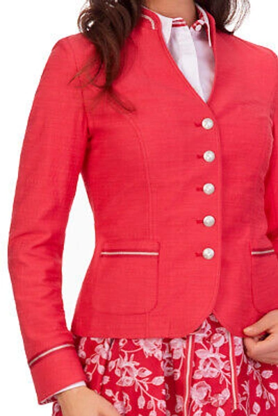 Pre-owned Steinbock Boss Steinbock Trachtenjacke Damen Blazer Janker Leonie Rot Stehkragen Elegant 34-52
