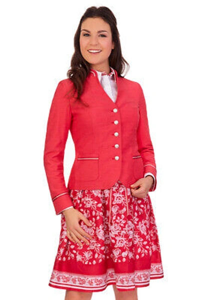 Pre-owned Steinbock Boss Steinbock Trachtenjacke Damen Blazer Janker Leonie Rot Stehkragen Elegant 34-52