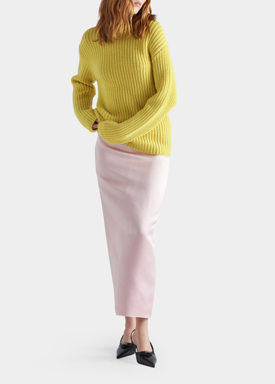 Shop Prada Rib Cashmere Sweater In F0222 Limone