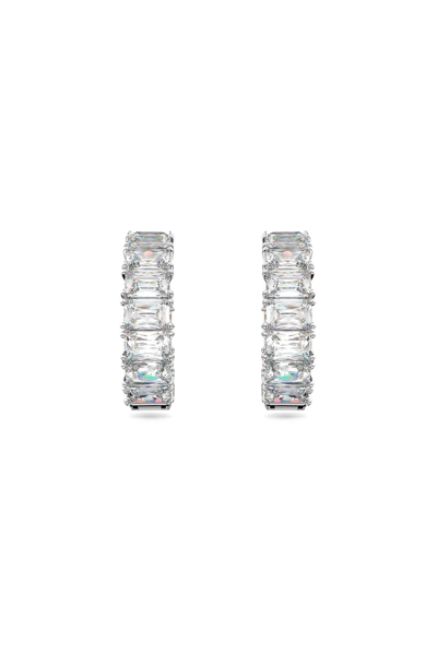 Shop Swarovski 'millenia' Hoop Earrings In Silver