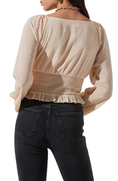 Astr Sequin Check Blouse In Cream