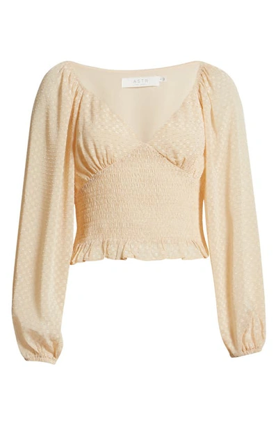 Astr Sequin Check Blouse In Cream