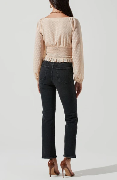 Astr Sequin Check Blouse In Cream