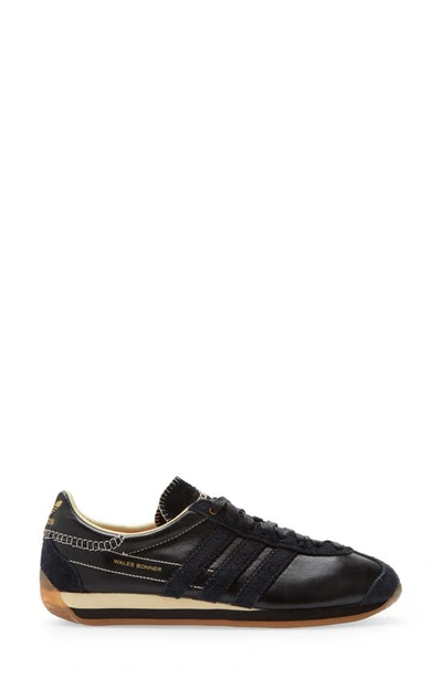 Shop Adidas X Wales Bonner X Wales Bonner Country Sneaker In Black/ Black/ Yellow