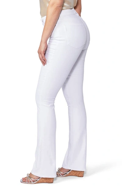 Shop Paige Flaunt Curvy Hourglass High Waist Bootcut Jeans In Crisp White