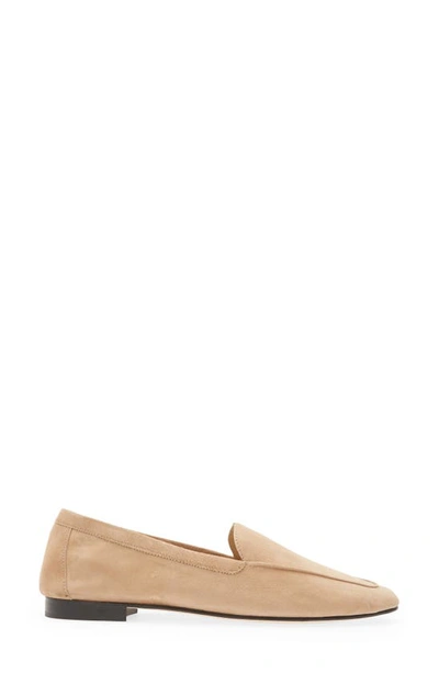 Shop Andrea Carrano Blunt Toe Loafer In Beige Suede