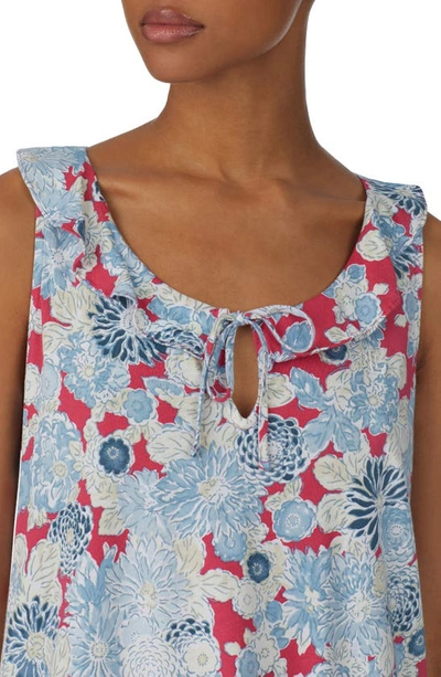 Shop Lauren Ralph Lauren Floral Ruffle Neck Nightgown In Multifloral