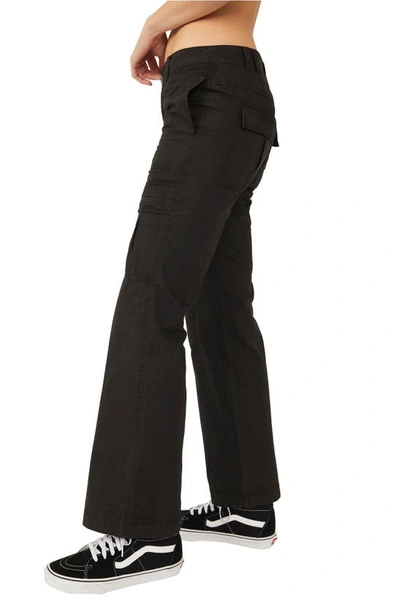 Shop Free People The Thing Is Low Rise Cotton Utility Pants In Black