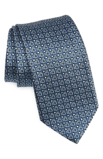 Shop Zegna Ties Doppia Trama Light Blue Silk Jacquard Tie