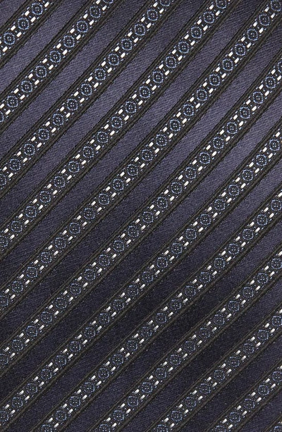 Zegna Ties Cento Fili Dark Blue Silk Jacquard Tie In Navy